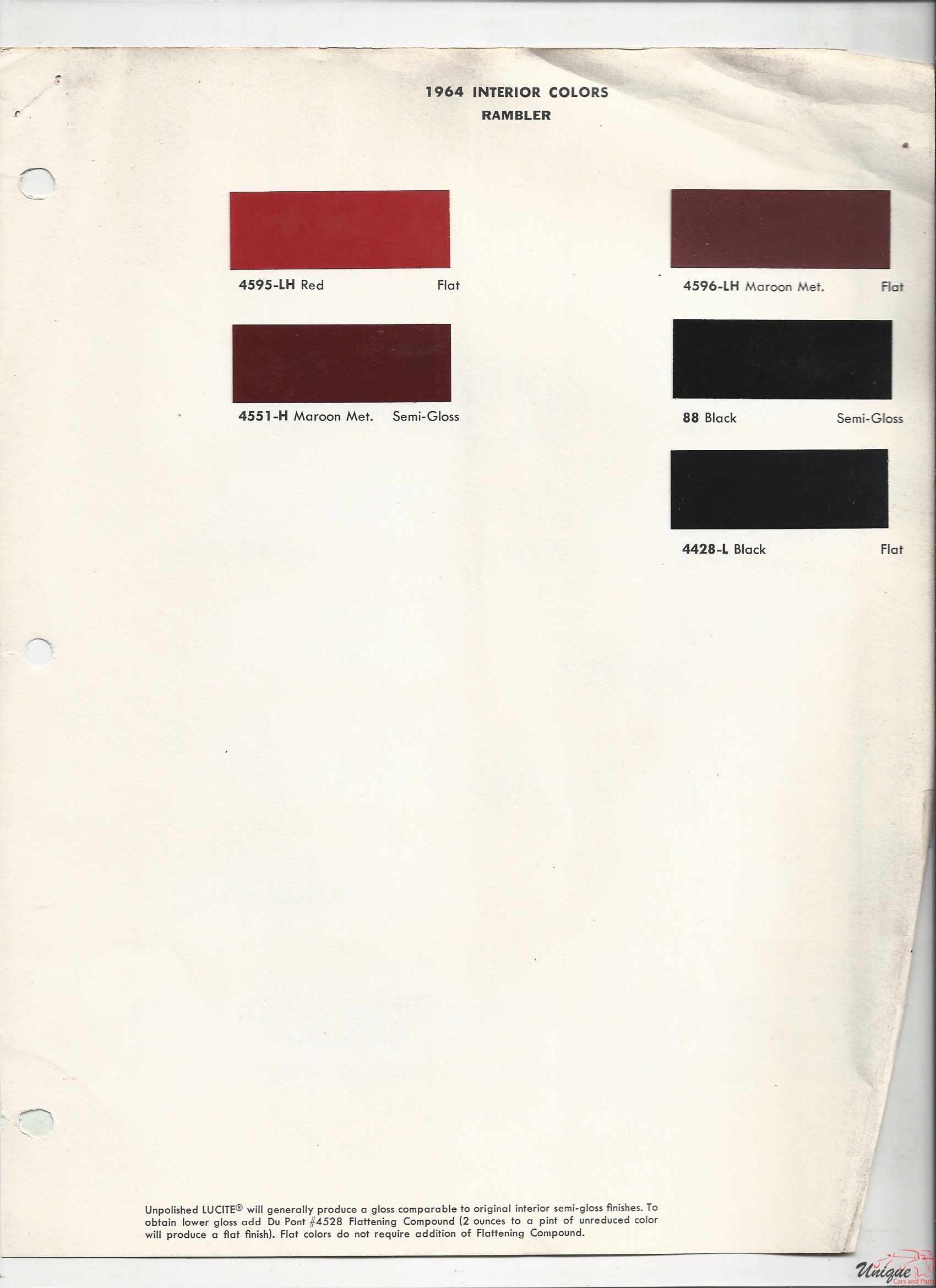 1964 AMC 2 Paint Charts